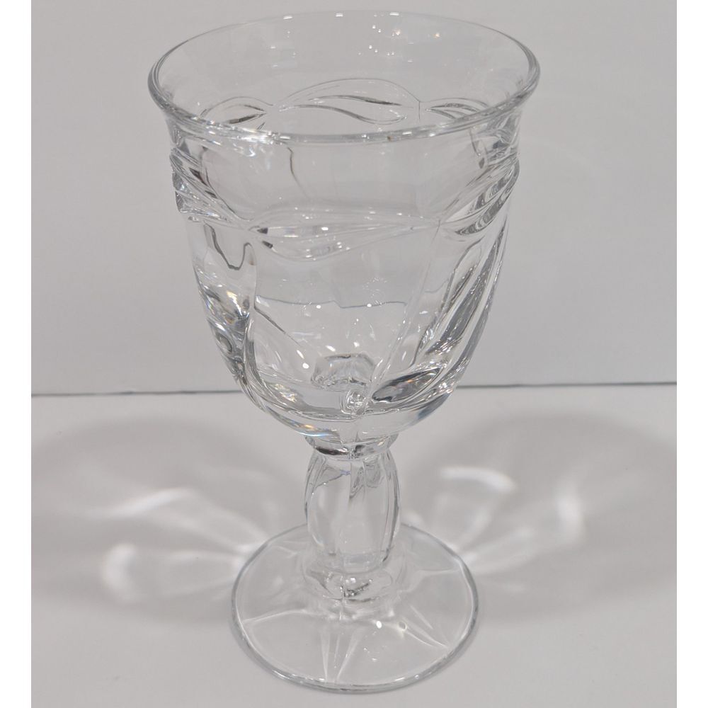 Noritake‎ Gourmet Clear Water Goblet 6 5/8" Swirl Glass Thick Stem Discontinued